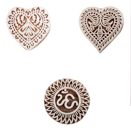 Set of 3 Piece New Mix Wooden Printing Block